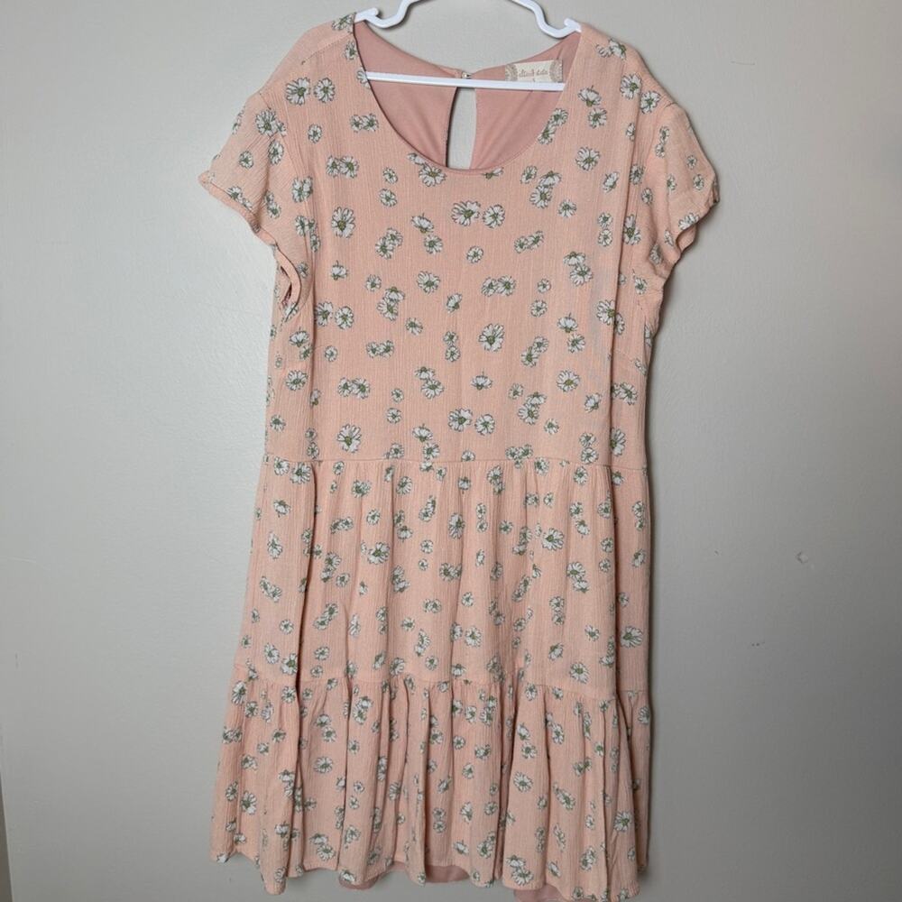 Altar’d State Floral Pink Short Sleeve Dress • Size Small